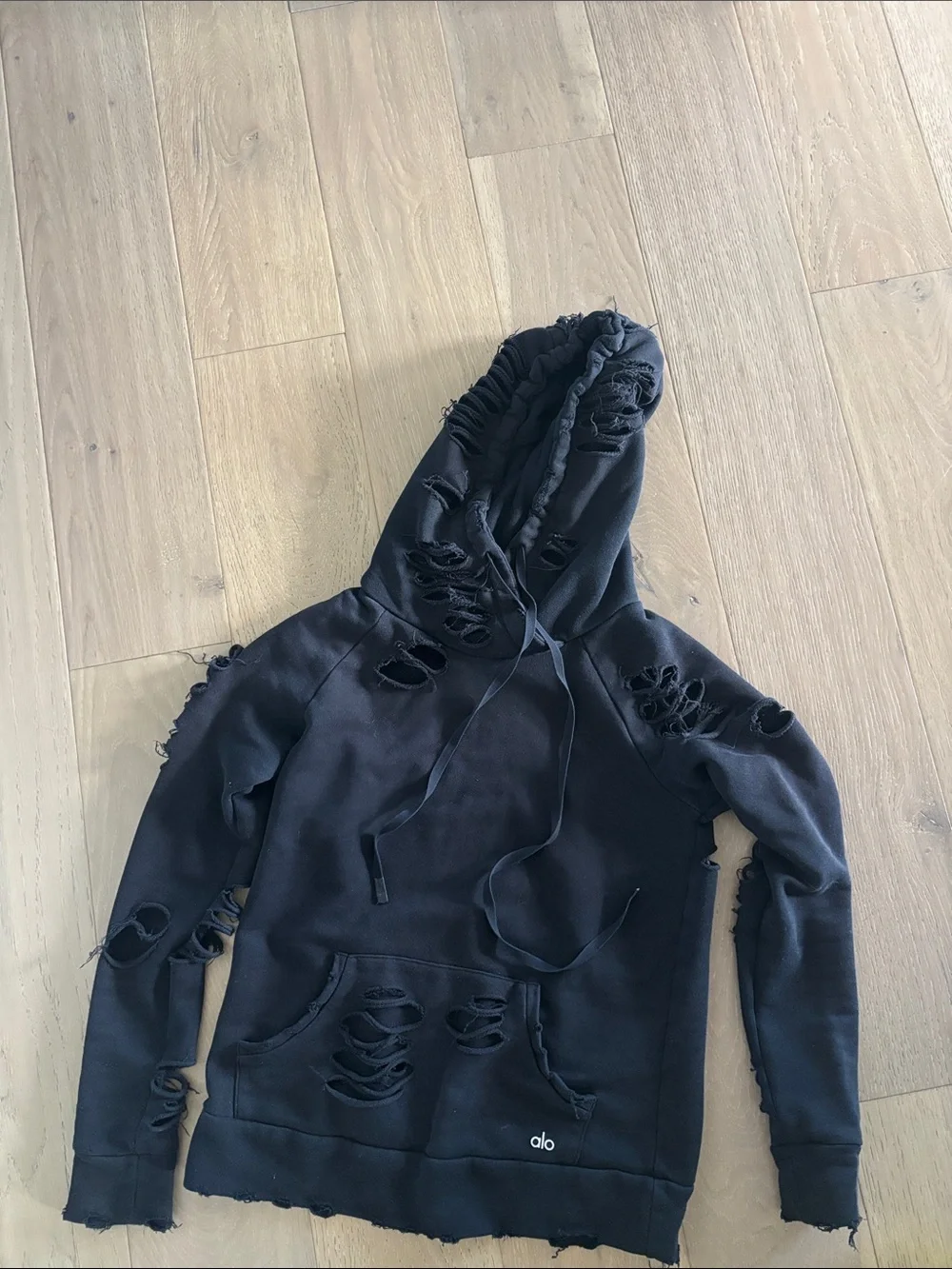 Alo Women's distressed hoodie sweatshirt